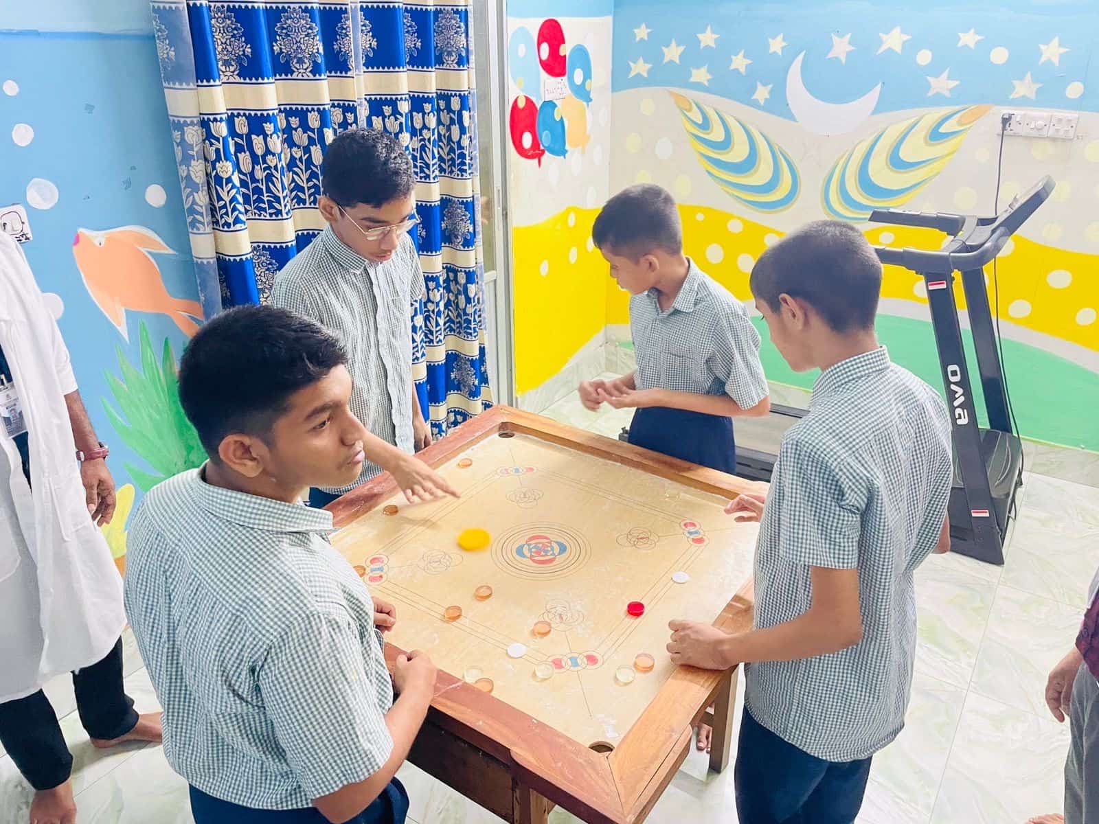 Children participating in indoor and outdoor games
